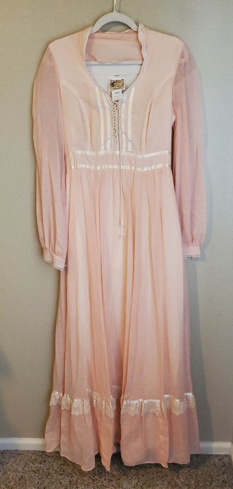 Maxi Pink Gunne Sax  Prairie Style Dress